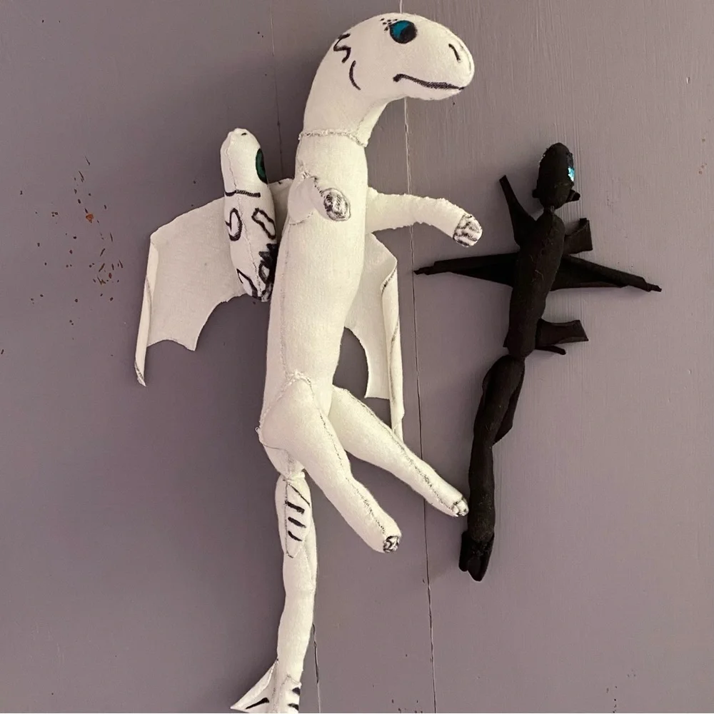(3) DRAGONS Plush LIGHTFURY, POUNCER, and NIGHTFURY Handmade COLLECTIBLES - Picture 5 of 16